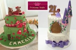 55€ για τούρτα 3 κιλών (30 άτομα), με γέμιση brownies & nutella ή brownies με κρέμα και oreo ή 90€ για τούρτα 6 κιλών (60 άτομα), με γέμιση brownies & nutella ή κρέμα και oreo, στολισμένες με ζαχαρόπαστα, σε πολλά σχέδια και χρώματα από το εργαστήριο ζαχαροπλαστικής Princess Taste στη Νέα Κηφισιά.Δημιουργίες για βάπτιση, γάμο ή πάρτι με θέμα της επιλογής σας.